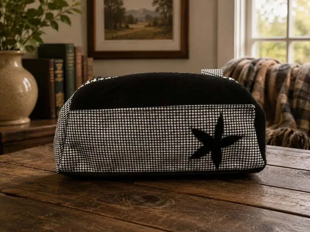 Range Of Emotion Handmade Patchwork Bag Black White Indie Cottagecore Purse